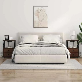 vidaXL Κομοδίνο 2 pcs Καφέ δρυς 40 x 31 x 60 εκ. Επεξεργασμένο ξύλο