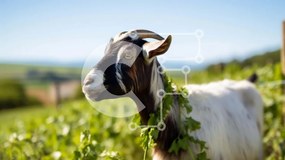 Σετ των 2 Intra Συλλεκτικό Ξύλινο Παζλ Plywood 4mm - Όμορφη ασπρόμαυρη κατσίκα σε φυσικό περιβάλλον Σε Ξύλινο Κουτί - Διαστάσεις: 10x10 cm – 25 κομμάτια