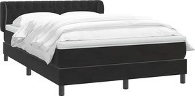 vidaXL Κρεβάτι Boxspring με Στρώμα Μαύρο 160x210 εκ. Βελούδινο