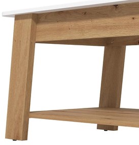 Τραπεζάκι σαλονιού PIAVE Artisan Oak - Λευκό Gloss 101x55x47 εκ.