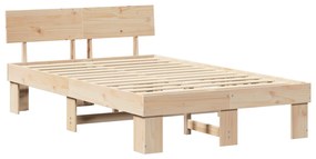 vidaXL Σκελετός Κρεβατιού Καφέ 120 x 200 cm Συμπαγές ξύλο πεύκου