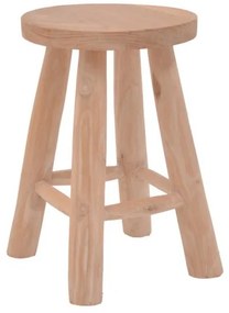 Σκαμπό Verenity Pakoworld teak ξύλο Φ30x45εκ 336-000019-336-000019-Καφέ 336-000019