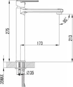 Karag Pearl ZQ16R28 Cromo - Μπαταρία για επιτραπέζιο νιπτήρα
