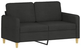 vidaXL Πολυθρόνες Σετ 3 Τεμ. Μαύρες από Ύφασμα Μικροϊνών με Μαξιλάρια