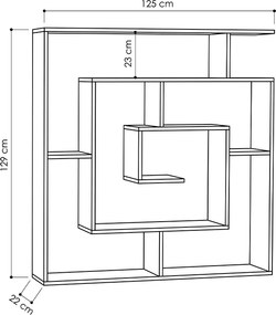 Βιβλιοθήκη Labirent Megapap χρώμα sapphire oak 125x22x129εκ.