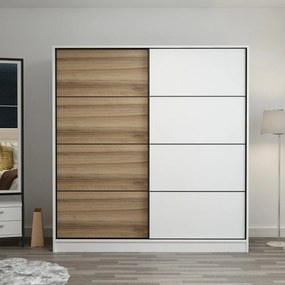 Διφυλλη Ντουλαπα Συρομενη Λευκο/Χρυσο KALEO 52x180x190