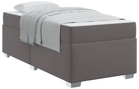 vidaXL Σκελετός Κρεβατιού Γκρι 90 x 190 cm Τεχνητό δέρμα