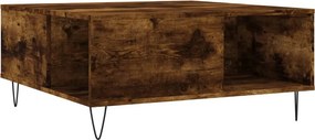 vidaXL Τραπεζάκι Σαλονιού Καπνιστή Δρυς 80x80x36,5εκ. Επεξεργασμ. Ξύλο