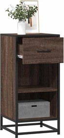 vidaXL Ραφιέρα Καφέ Δρυς 35,5x35x76 εκ. Επεξ. Ξύλο + Μέταλλο