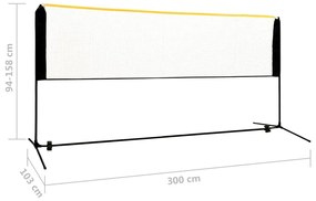 Φιλέ Μπάντμιντον Ρυθμιζόμενο 300 x 103 x 94-158 εκ. Μεταλλικό