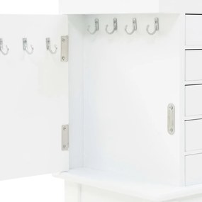 vidaXL Κοσμηματοθήκη Δαπέδου Λευκή
