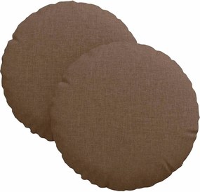 vidaXL Μαξιλάρια καθισμάτων 2 pcs Καφέ Ø30 x 13 εκ ύφασμα