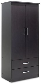 Ντουλάπα ρούχων δίφυλλη OLYMPUS pakoworld χρώμα wenge 81x57x183εκ