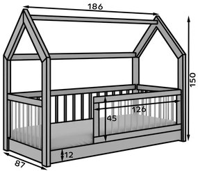 Παιδικό κρεβάτι Daisy-Leuko-180 x 80