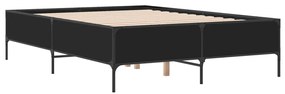vidaXL Πλαίσιο Κρεβατιού Μαύρο 160 x 200 εκ. Επεξ. Ξύλο &amp; Μέταλλο