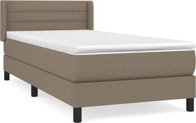 vidaXL Κρεβάτι Boxspring με Στρώμα Taupe 90x190 εκ.Υφασμάτινο