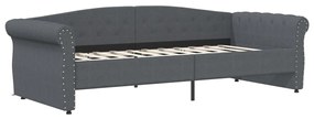 vidaXL Καναπές Κρεβάτι με Στρώμα & USB Σκούρο Γκρι 90 x 200 εκ. Υφασμ.