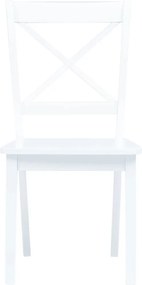 vidaXL Καρέκλες Τραπεζαρίας 4 τεμ. Λευκές Μασίφ Ξύλο Καουτσουκόδεντρου