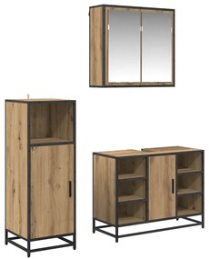 vidaXL Σετ Επίπλων Μπάνιου 3 pcs Artisan Oak Επεξεργασμένο ξύλο