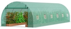 VEVOR Walk-in Tunnel Greenhouse 29.2x9.7x6.5ft Galvanized Frame PE Cover Green