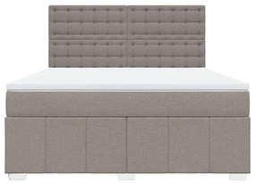 vidaXL Κρεβάτι Boxspring με Στρώμα Taupe 180x200 εκ. Υφασμάτινο