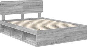 vidaXL Σκελετός Κρεβατιού Γκρι Sonoma 150 x 200 cm