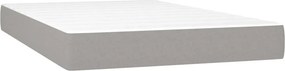 vidaXL Κρεβάτι Boxspring με Στρώμα &amp; LED Αν.Γκρι 120x200 εκ Υφασμάτινο