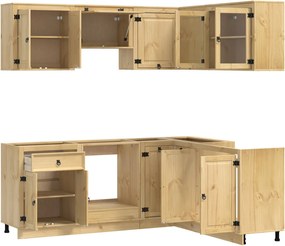 vidaXL Ντουλαπιού με ράφι SKI 8 pcs Μέλι Καφέ Στερεά ξυλεία πεύκου