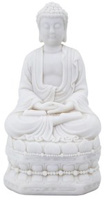 Artekko Grics Άγαλμα Καθιστός Βούδας Λευκός (14x12x30)cm