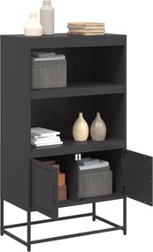 vidaXL Ραφιέρα Μαύρη 68,5x38,5x123,5 εκ. από Ατσάλι