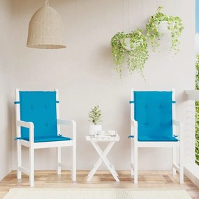 Μαξιλάρια Καρέκλας Κήπου με Πλάτη 2 τεμ. Μπλε 100x50x3 εκ. - Μπλε