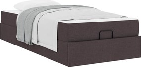 vidaXL Σκελετός κρεβατιού με στρώμα 2 pcs Ώχρα ύφασμα
