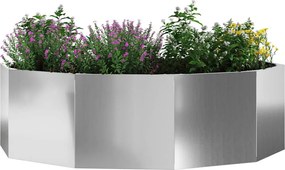 vidaXL Γλάστρα Ασημί 120 x 120 x 35 εκ Επικαλυμμένος Χάλυβας