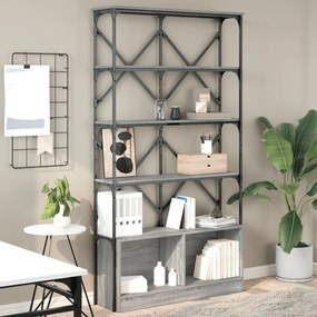 vidaXL Βιβλιοθήκη Γκρι Sonoma 100x26x180 εκ. Επεξεργ. Ξύλο &amp; Μέταλλο