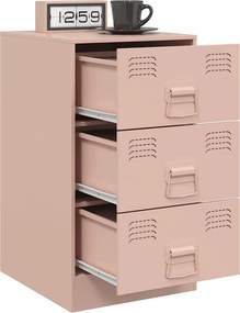 vidaXL Κομοδίνα 2 τεμ. Ροζ 34,5x39x62 εκ. από Χάλυβα