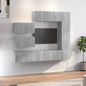 vidaXL Σετ Επίπλων Τηλεόρασης 8 Τεμ. Γκρι Sonoma Επεξεργασμένο Ξύλο