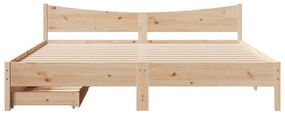 vidaXL Πλαίσιο Κρεβατιού με Συρτάρια 180x200 εκ. Μασίφ Ξύλο Πεύκου
