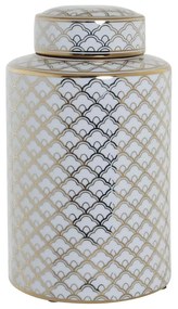 Βάζο DKD Home Decor 18 x 18 x 30,5 cm Πορσελάνη Χρυσό Λευκό