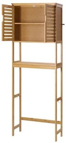 VEVOR Bamboo Over The Toilet Storage Cabinet with Adjustable Shelf 68.9&quot; H