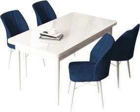 Dining Table &amp; Chairs Set (5 Pieces) Arp - White, Navy Blue White
Navy Blue