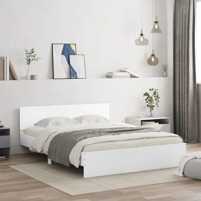 vidaXL Πλαίσιο Κρεβατιού με Κεφαλάρι Λευκό 150 x 200 εκ