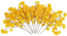 Τεχνητό Κλαδί Ginko (Σετ 10Τμχ) 20229 50x65cm Yellow GloboStar Πολυαιθυλένιο,Ύφασμα