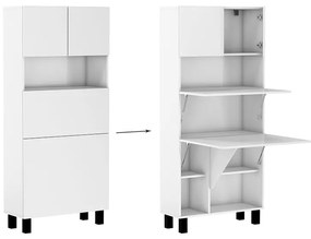 Βιβλιοθήκη - γραφείο Homi Megapap σε χρώμα λευκό 80x32/92x175εκ. GP012-0038