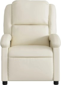 vidaXL Πολυθρόνα Μασάζ Ανακλινόμενη Κρεμ από Συνθετικό Δέρμα