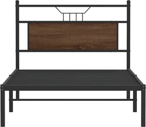 vidaXL Πλαίσιο Κρεβατιού Χωρ. Στρώμα Καφέ Δρυς 107x203 εκ Επεξ. Ξύλο