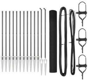 vidaXL Συρμάτινος Φράχτης  με 13 Άγκυρες Γκρι 1.4x25 μ Steel