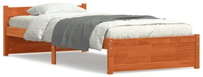 vidaXL Σκελετός Κρεβατιού Καφέ κεριού 100 x 200 cm Μασίφ ξύλο πεύκου
