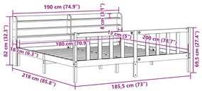 ΠΛΑΙΣΙΟ ΚΡΕΒΑΤΙΟΥ ΜΕ ΚΕΦΑΛΑΡΙ 180X200 ΕΚ ΜΑΣΙΦ ΞΥΛΟ ΠΕΥΚΟΥ 3306601