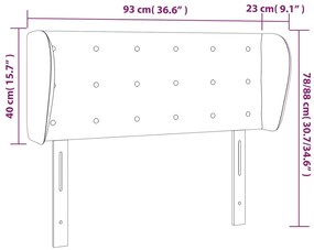 Κεφαλάρι με Πτερύγια Λευκό 93x23x78/88 εκ. Συνθετικό Δέρμα 3117223