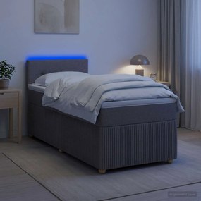 vidaXL Κρεβάτι box spring με στρώμα Taupe 100 x 200 cm Ύφασμα
